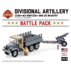 BRICKMANIA 2104-B non  GÓI CHIẾN ĐẤU PHÁO BINH bộ đồ chơi xếp lắp ráp ghép mô hình Military Army DIVISIONAL ARTILLERY BATTLE PACK Quân Sự Bộ Đội 307 khối