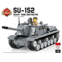 BRICKMANIA 2106 non  SÚNG TẤN CÔNG DIỆT TĂNG HẠNG NẶNG SU-152 bộ đồ chơi xếp lắp ráp ghép mô hình Military Army SU-152 HEAVY TANK DESTROYER / ASSAULT GUN Quân Sự Bộ Đội 777 khối