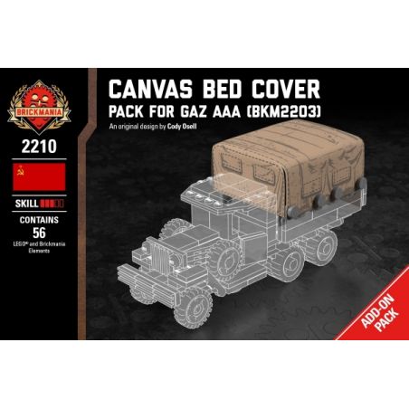BRICKMANIA 2210 non  BÌA VẢI - GÓI BỔ SUNG GAZ AAA bộ đồ chơi xếp lắp ráp ghép mô hình Military Army CANVAS BED COVER - PACK FOR GAZ AAA Quân Sự Bộ Đội 56 khối