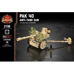 BRICKMANIA 2198 non  SÚNG CHỐNG TĂNG PAK40 bộ đồ chơi xếp lắp ráp ghép mô hình Military Army PAK 40 - ANTI-TANK GUN Quân Sự Bộ Đội 76 khối
