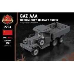 BRICKMANIA 2203 non  GAZ AAA-XE TẢI QUÂN SỰ HẠNG TRUNG bộ đồ chơi xếp lắp ráp ghép mô hình Military Army GAZ AAA - MEDIUM DUTY MILITARY TRUCK Quân Sự Bộ Đội 166 khối