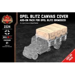 BRICKMANIA 2224 non  OPEL FLASH ELECTRIC CANVAS COVER - GÓI BỔ SUNG bộ đồ chơi xếp lắp ráp ghép mô hình Military Army OPEL BLITZ CANVAS COVER - ADD-ON PACK Quân Sự Bộ Đội 61 khối