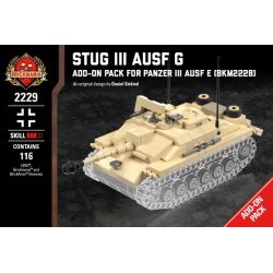 BRICKMANIA 2229 non  SÚNG TẤN CÔNG SỐ 3 bộ đồ chơi xếp lắp ráp ghép mô hình Military Army STUG III AUSF - ADD-ON PACK FOR PANZER Quân Sự Bộ Đội 116 khối