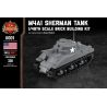 BRICKMANIA 6001 non  BỘ CHẾ TẠO M4A1 SHERMAN TANK-1 48 bộ đồ chơi xếp lắp ráp ghép mô hình Military Army M4A1 SHERMAN TANK - 1/48TH SCALE BRICK BUILDING KIT Quân Sự Bộ Đội 338 khối