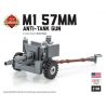 BRICKMANIA 2108 non  SÚNG CHỐNG TĂNG M1 57MM bộ đồ chơi xếp lắp ráp ghép mô hình Military Army M1 57MM ANTI-TANK GUN Quân Sự Bộ Đội 69 khối