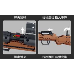 PanlosBrick 670012 Panlos Brick 670012 non  SÚNG TRƯỜNG KAR98K MAUSER bộ đồ chơi xếp lắp ráp ghép mô hình Military Army PARADE RIFLE Quân Sự Bộ Đội 1022 khối