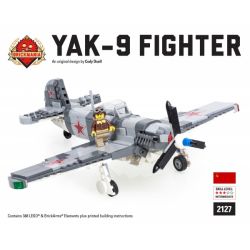 BRICKMANIA 2127 non  MÁY BAY CHIẾN ĐẤU YAK-9 bộ đồ chơi xếp lắp ráp ghép mô hình Military Army YAK-9 FIGHTER Quân Sự Bộ Đội 388 khối