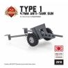 BRICKMANIA 2018-1 non  PHÁO CHỐNG TĂNG KIỂU 1 47MM bộ đồ chơi xếp lắp ráp ghép mô hình Military Army TYPE 1 47MM ANTI-TANK GUN Quân Sự Bộ Đội 36 khối