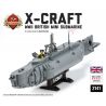 BRICKMANIA 2141 non  TÀU NGẦM NHỎ X-CRAFT CỦA ANH bộ đồ chơi xếp lắp ráp ghép mô hình Military Army X-CRAFT BRITISH MINISUB Quân Sự Bộ Đội 985 khối