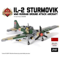BRICKMANIA 2147 non  STURMOVIK THỨ 2 bộ đồ chơi xếp lắp ráp ghép mô hình Military Army IL-2 STURMOVIK Quân Sự Bộ Đội 781 khối