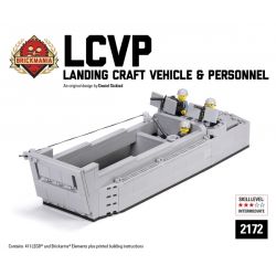 BRICKMANIA 2172 non  LCVP "THUYỀN HIGGINS" （2017 版） bộ đồ chơi xếp lắp ráp ghép mô hình Military Army LCVP "HIGGINS BOAT" (2017 EDITION) Quân Sự Bộ Đội 411 khối