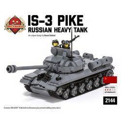 BRICKMANIA 2144 non  IS-3 PIKE-XE TĂNG HẠNG NẶNG CỦA NGA bộ đồ chơi xếp lắp ráp ghép mô hình Military Army IS-3 PIKE RUSSIAN HEAVY TANK Quân Sự Bộ Đội 927 khối