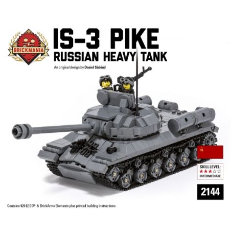 BRICKMANIA 2144 non  IS-3 PIKE-XE TĂNG HẠNG NẶNG CỦA NGA bộ đồ chơi xếp lắp ráp ghép mô hình Military Army IS-3 PIKE RUSSIAN HEAVY TANK Quân Sự Bộ Đội 927 khối