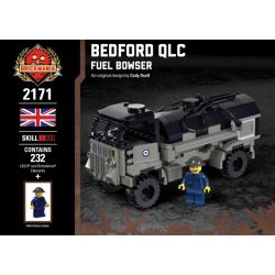 BRICKMANIA 2171 non  BEDFORD QLC - XE CỨU TRỢ bộ đồ chơi xếp lắp ráp ghép mô hình Military Army BEDFORD QLC - FUEL BOWSER Quân Sự Bộ Đội 232 khối