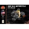 BRICKMANIA 2182 non  XE MÔ TÔ VÀ HẠNG SANG CỦA THẾ CHIẾN II WLA bộ đồ chơi xếp lắp ráp ghép mô hình Military Army WWII WLA MOTORCYCLE WITH SIDE CAR Quân Sự Bộ Đội 66 khối