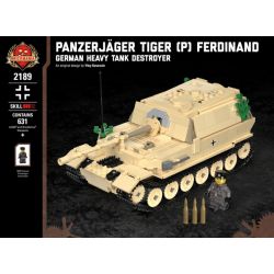 BRICKMANIA 2189 non  KHU TRỤC HẠM TIGER (P)-PHÁO CHỐNG TĂNG HẠNG NẶNG CỦA ĐỨC bộ đồ chơi xếp lắp ráp ghép mô hình Military Army PANZERJÄGER TIGER (P) FERDINAND - GERMAN HEAVY TANK DESTROYER Quân Sự Bộ Đội 631 khối