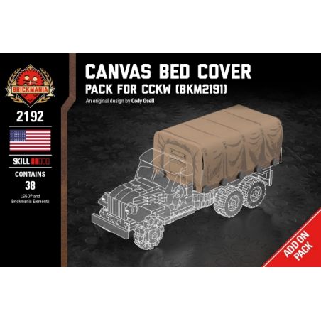 BRICKMANIA 2192 non  GÓI NẠP CANVAS-CCKW (BKM2191) bộ đồ chơi xếp lắp ráp ghép mô hình Military Army CANVAS BED COVER - PACK FOR CCKW (BKM2191) Quân Sự Bộ Đội 38 khối