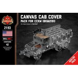 BRICKMANIA 2193 non  TỜI VẢI VÀ BỘ TỜI-CCKW (BKM2191) bộ đồ chơi xếp lắp ráp ghép mô hình Military Army CANVAS CAB COVER AND WINCH - PACK FOR CCKW (BKM2191) Quân Sự Bộ Đội 42 khối