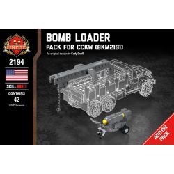 BRICKMANIA 2194 non  GÓI TĂNG CƯỜNG BOMB LOADER-CCKW (BKM2191) bộ đồ chơi xếp lắp ráp ghép mô hình Military Army BOMB LOADER - PACK FOR CCKW (BKM2191) Quân Sự Bộ Đội 49 khối
