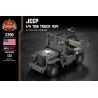 BRICKMANIA 2200 non  XE TẢI JEEP-1 4 TẤN 4X4 bộ đồ chơi xếp lắp ráp ghép mô hình Military Army JEEP - 1/4 TON TRUCK 4X4 Quân Sự Bộ Đội 133 khối