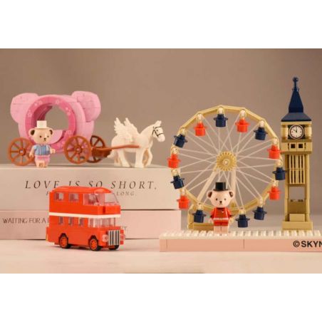 VIGGI 516001 non  TRUYỆN SAKURA bộ đồ chơi xếp lắp ráp ghép mô hình Movie & Game TEDDY BEAR COLLECTION FLORAL STORY OF CHERRY BLOSSOM Phim Và Trò Chơi 152 khối