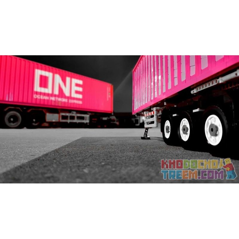 HAPPY BUILD SHINEYU XINYU YC-QC013 QC013 YCQC013 non  KHOANG HÀNG MÀU HỒNG 1:10 tỷ lệ 1:10 bộ đồ chơi xếp lắp ráp ghép mô hình Build Team SHINEYU CONTAINER Đội Xây Dựng 3565 khối