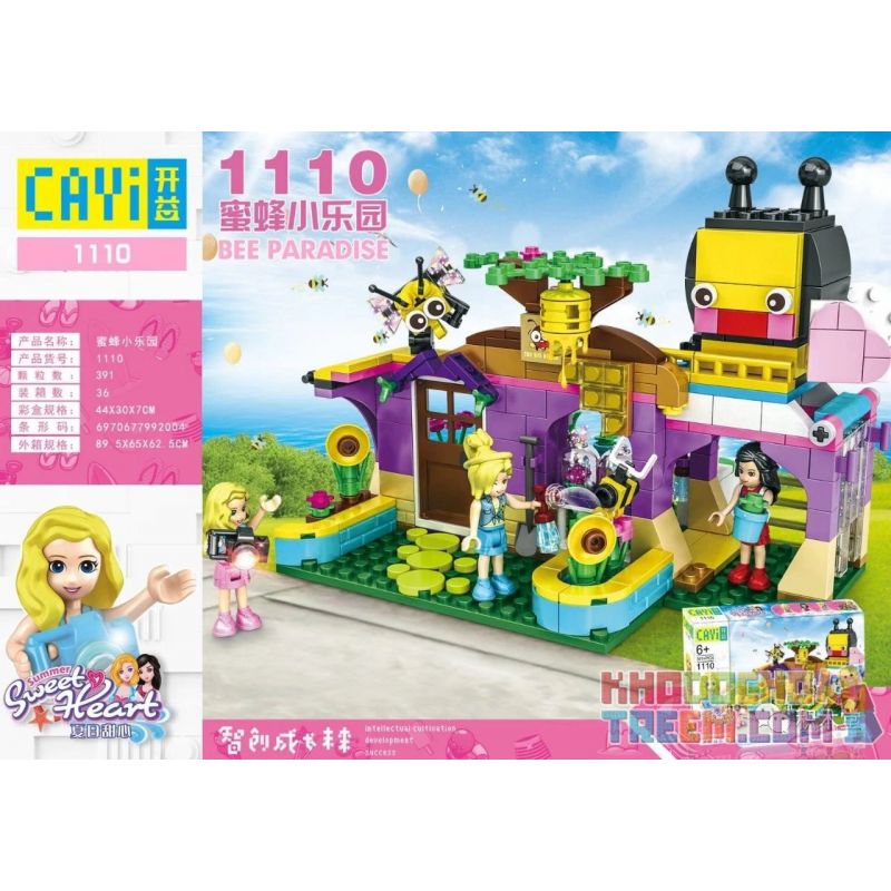 CAYI 1110 non  THIÊN ĐƯỜNG ONG bộ đồ chơi xếp lắp ráp ghép mô hình Sweet Heart SUMMER SWEET HEART BEE PARADISE Những Cô Gái Ngọt Ngào 391 khối