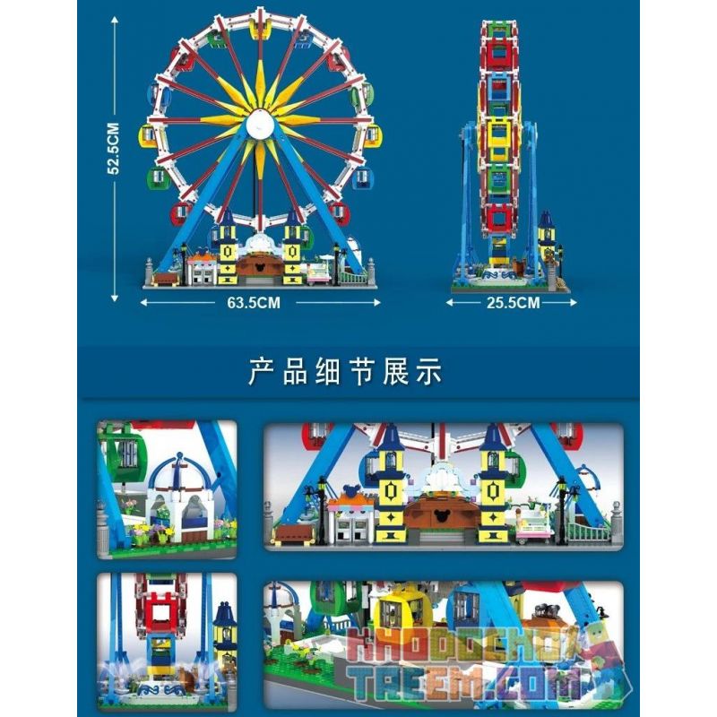 MouldKing 11006 Mould King 11006 non  ĐU QUAY bộ đồ chơi xếp lắp ráp ghép mô hình Creator FERRIS WHEEL Sáng Tạo 3836 khối