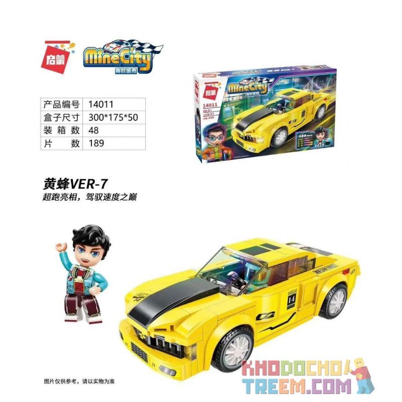 Enlighten 14011 Qman 14011 non  ONG BẮP CÀY VER-7 bộ đồ chơi xếp lắp ráp ghép mô hình Minecity Thành Phố Mỏ 189 khối