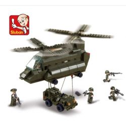 SLUBAN M38-B6600 B6600 6600 M38B6600 38-B6600 non  MÁY BAY VẬN TẢI CHINOOK bộ đồ chơi xếp lắp ráp ghép mô hình Land Forces 2 Sức Mạnh Mặt Đất 370 khối