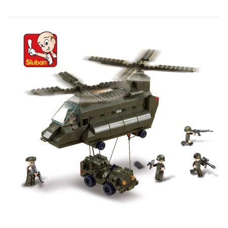 SLUBAN M38-B6600 B6600 6600 M38B6600 38-B6600 non  MÁY BAY VẬN TẢI CHINOOK bộ đồ chơi xếp lắp ráp ghép mô hình Land Forces 2 Sức Mạnh Mặt Đất 370 khối