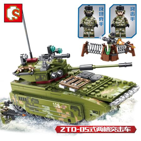 SEMBO 105564 non  XE TẤN CÔNG ĐỔ BỘ ZTD-05 bộ đồ chơi xếp lắp ráp ghép mô hình Iron Blood Heavy Equipment Đặc Nhiệm Máu Và Sắt 413 khối