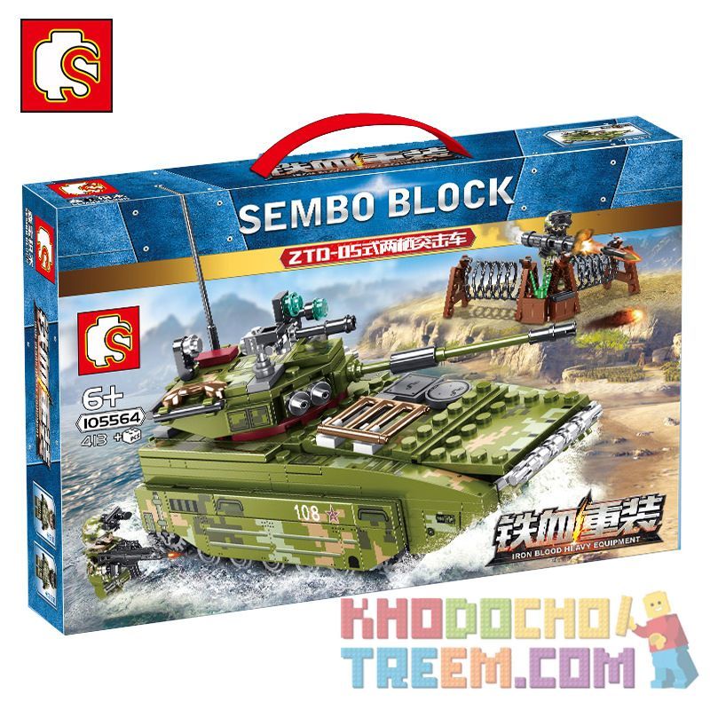 SEMBO 105564 non  XE TẤN CÔNG ĐỔ BỘ ZTD-05 bộ đồ chơi xếp lắp ráp ghép mô hình Iron Blood Heavy Equipment Đặc Nhiệm Máu Và Sắt 413 khối