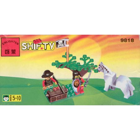 Enlighten 9818 Qman 9818 non  BẢO VỆ KHO BÁU bộ đồ chơi xếp lắp ráp ghép mô hình Medieval Castle TREASURE DEFENSE Chiến Tranh Trung Cổ 15 khối