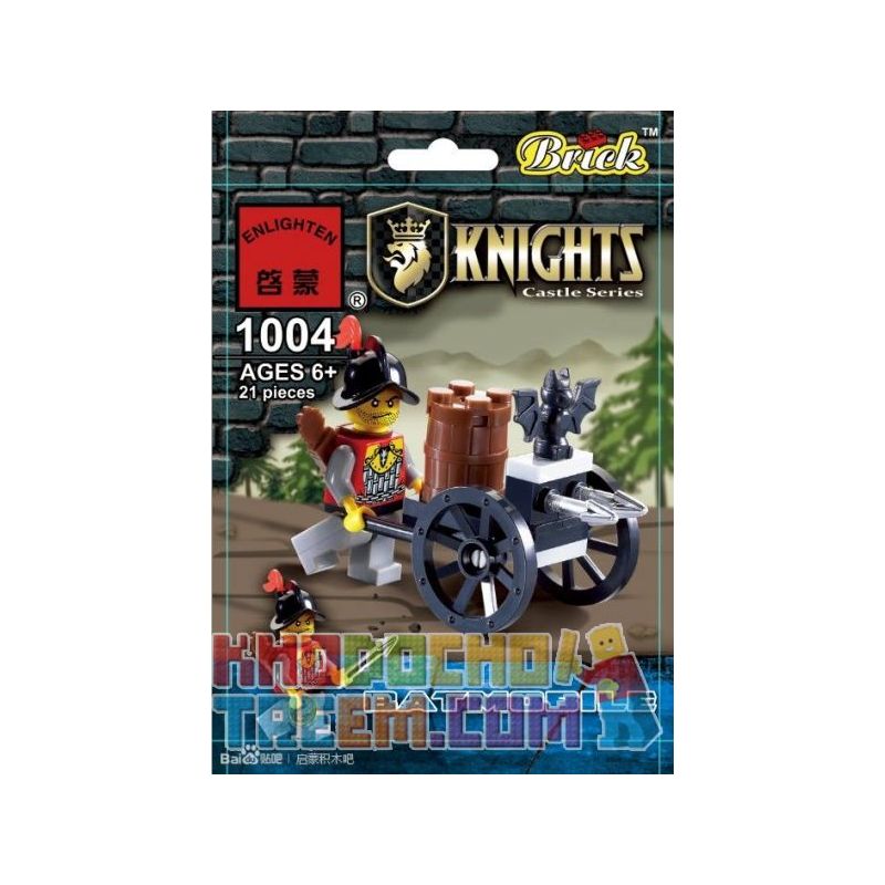 Enlighten 1004 Qman 1004 non  XE DƠI bộ đồ chơi xếp lắp ráp ghép mô hình Medieval Castle BATMOBILE Chiến Tranh Trung Cổ 21 khối