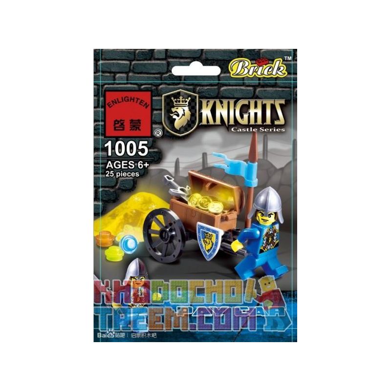 Enlighten 1005 Qman 1005 non  XE QUÂN SỰ bộ đồ chơi xếp lắp ráp ghép mô hình Medieval Castle PAY CAR Chiến Tranh Trung Cổ 25 khối