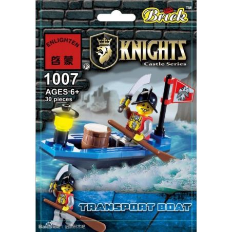 Enlighten 1007 Qman 1007 non  TÀU KHO BÁU bộ đồ chơi xếp lắp ráp ghép mô hình Medieval Castle TRANSPORT BOAT Chiến Tranh Trung Cổ 30 khối