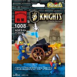 Enlighten 1008 Qman 1008 non  CỖ XE LỬA bộ đồ chơi xếp lắp ráp ghép mô hình Medieval Castle CHARIOTS OF FIRE Chiến Tranh Trung Cổ 27 khối