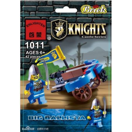 Enlighten 1011 Qman 1011 non  BALLISTA LỚN bộ đồ chơi xếp lắp ráp ghép mô hình Medieval Castle BIG BALLISTA Chiến Tranh Trung Cổ 42 khối