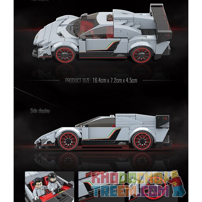 QuanGuan 100136 Quan Guan 100136 non  LAMBORGHINI ĐỘC bộ đồ chơi xếp lắp ráp ghép mô hình Racers RACING Đua Tốc Độ 322 khối