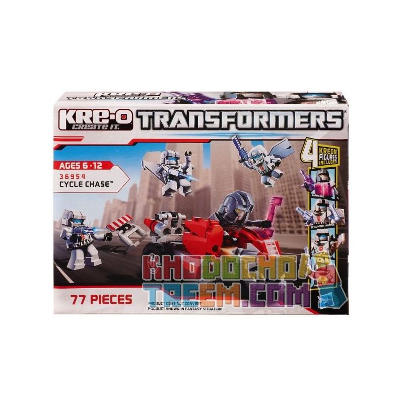 KRE-O 36954 non  MÔ TÔ RƯỢT ĐUỔI bộ đồ chơi xếp lắp ráp ghép mô hình Motorcycle Motorbike CYCLE CHASE Xe Hai Bánh 77 khối