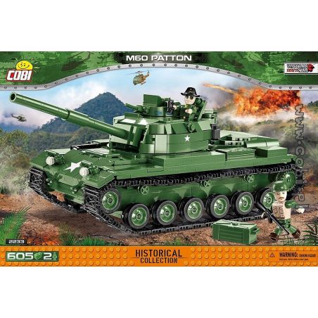 COBI 2233 non  XE TĂNG M60 PATTON bộ đồ chơi xếp lắp ráp ghép mô hình Military Army Quân Sự Bộ Đội 605 khối