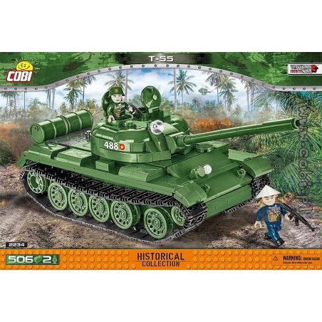 COBI CHARACTER BUILDING 2234 COBI-2234 COBI2234 non  XE TĂNG T-55 bộ đồ chơi xếp lắp ráp ghép mô hình Military Army Quân Sự Bộ Đội 506 khối