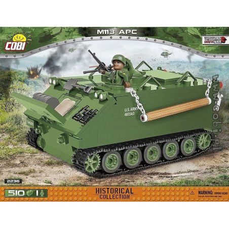 COBI 2236 non  M113 APC. bộ đồ chơi xếp lắp ráp ghép mô hình Military Army Quân Sự Bộ Đội 510 khối