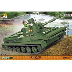 COBI 2235 non  XE TĂNG PT-76 bộ đồ chơi xếp lắp ráp ghép mô hình Military Army Quân Sự Bộ Đội 737 khối