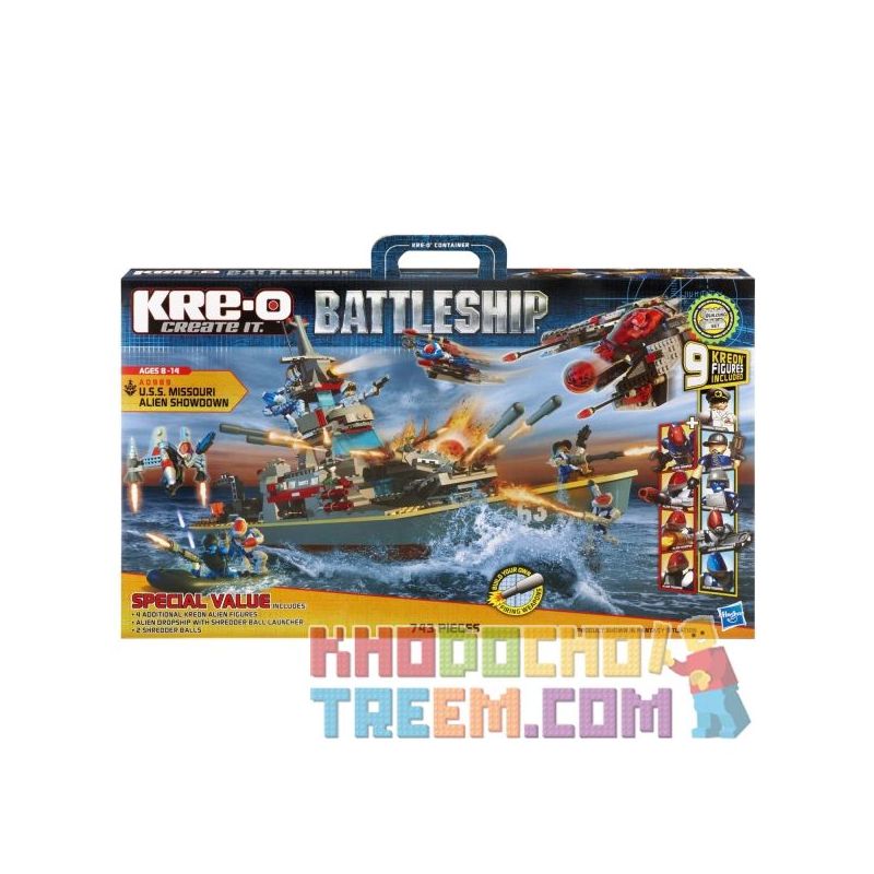 KRE-O A0989 0989 non  TRẬN CHIẾN VỚI NGƯỜI NGOÀI HÀNH TINH USS MISSOURI bộ đồ chơi xếp lắp ráp ghép mô hình Military Army USS MISSOURI ALIEN SHOWDOWN Quân Sự Bộ Đội 743 khối