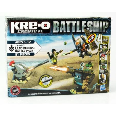 KRE-O 38953 non  GÓI TRẬN ĐỊA PHÒNG THỦ bộ đồ chơi xếp lắp ráp ghép mô hình Military Army LAND DEFENSE BATTLE PACK Quân Sự Bộ Đội 81 khối