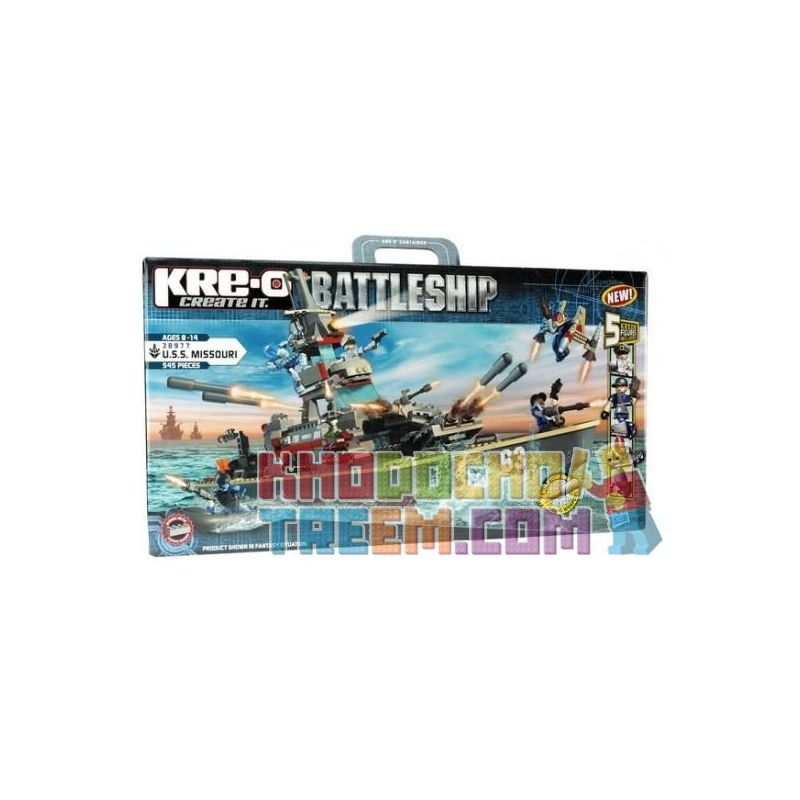 KRE-O 38977 non  USS MISSOURI. bộ đồ chơi xếp lắp ráp ghép mô hình Military Army U.S.S. MISSOURI Quân Sự Bộ Đội 545 khối