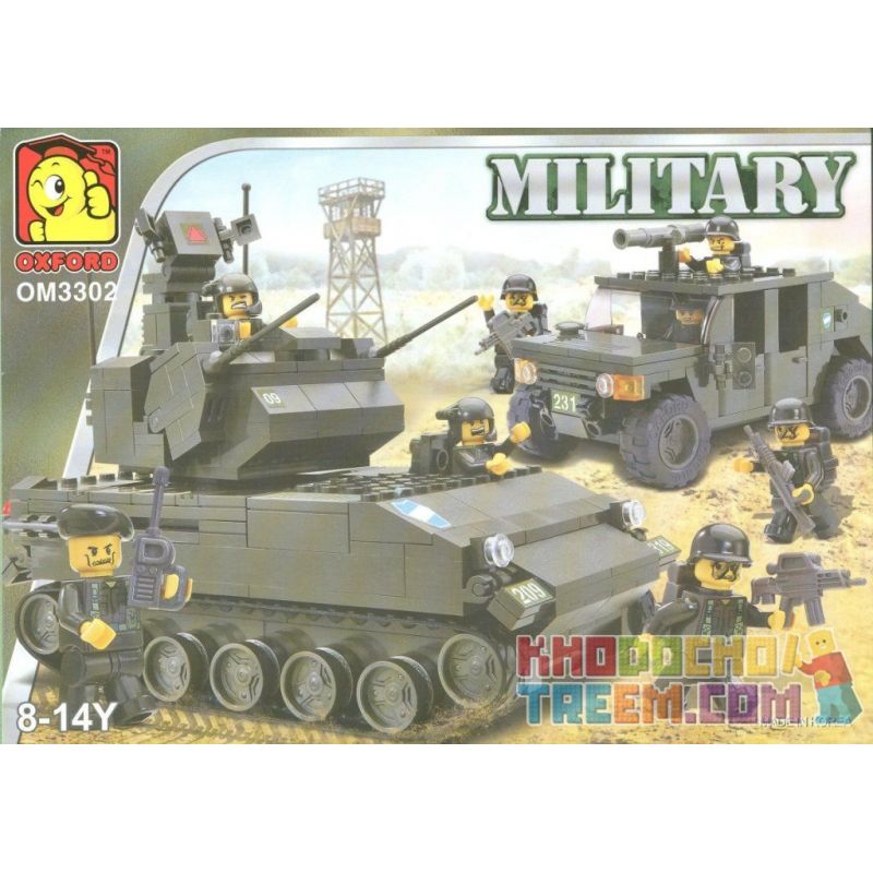OXFORD OM3302 3302 non  TANK VÀ HUMMER bộ đồ chơi xếp lắp ráp ghép mô hình Military Army TANK AND HUMVEE Quân Sự Bộ Đội 494 khối