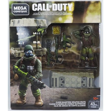 MEGA BLOKS FVG00 non  HỘP VŨ KHÍ CẬN CHIẾN bộ đồ chơi xếp lắp ráp ghép mô hình Call Of Duty CLOSE QUARTERS WEAPON CRATE 43 khối